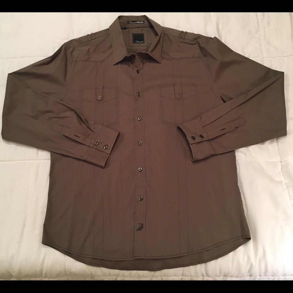 7 Diamonds Long Sleeve Button Down Casual Shirt